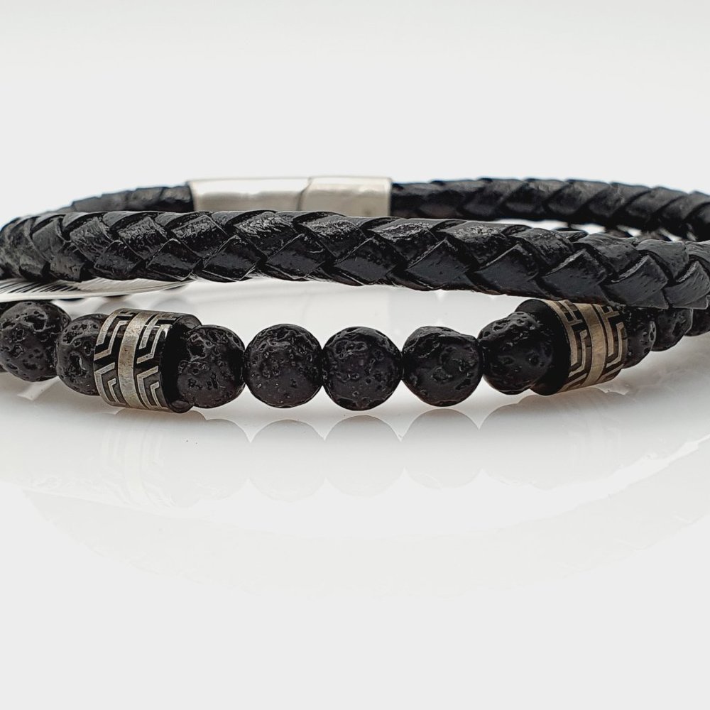 Beads & Leather Bracelets for men, MO112 - Picture 9 of 16